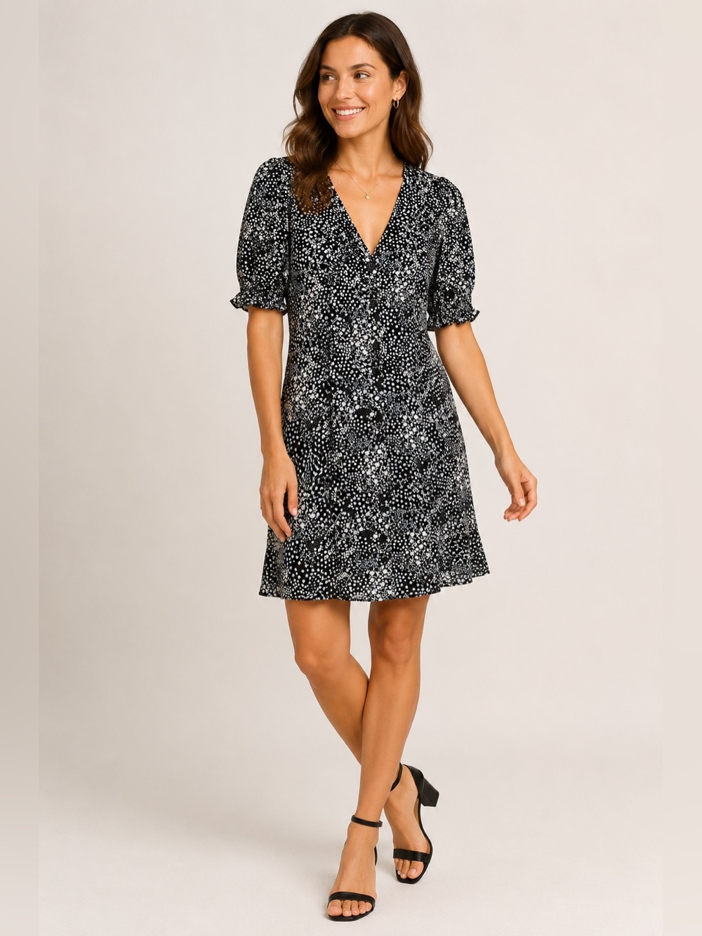 NWT Garnet Hill floral tencel dress S